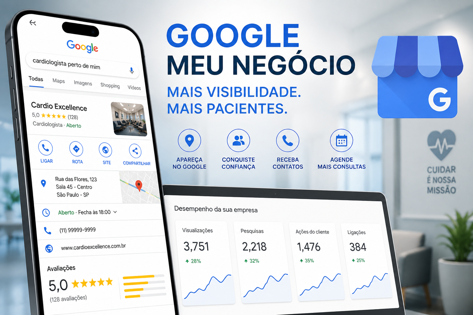 Google meu Negócio para Médicos atrairem mais pacientes na sua clínica particular